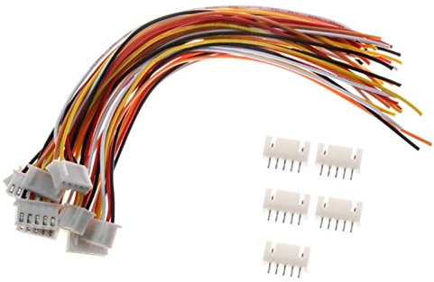 VUNIVERSUM 5X 5Pin (4s) Premium XH 2.54mm 2.54 Stecker inkl. 15cm 24AWG Elektronik Kabel + Buchse Lose für Lipo Akku Balancerkabel Pitch RC JST-XH Modellbau