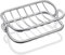 Stainless Steel Bar Soap Dish Self Draining Soap Sponge Holder Rust Proof Metal Soap Holder Shelf Tray for Shower Bathroom Kitchen Sink