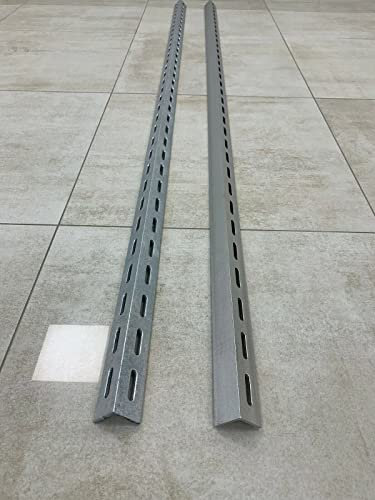 Generisch Stahl Winkeleisen 40x40x4 mm tauchfeuerverzinkt einseitig längsgelocht (40x9 mm) 40x40x4 mm (2000 mm)