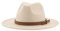 QBQZXAOSOWH Fedora Trilby Fedora-Hüte Für Damen, Herren, Breite Krempe, Feste Damenhüte, Bandgürtel, Klassische Formelle Kleidung, Khaki, Schwarze Hüte, 52-54 cm (Kinder), Beige