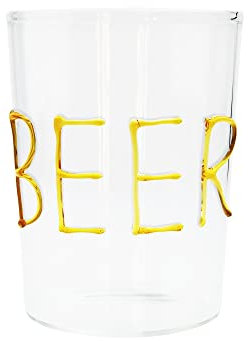 WD LIFESTYLE Vetro borosilicato con lettere in filo di vetro colorato e posato a mano. Capacità: 500 ml