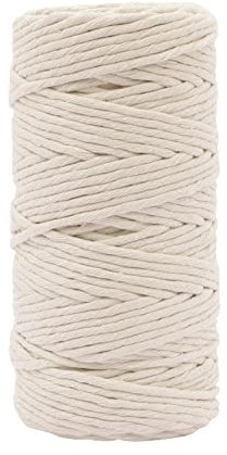 Vaessen Creative Makramee Garn Naturel, 3mm x 100 m, 100% Baumwolle, in Verschiedenen Farben Verfügbar, DIY, Basteln von Dekoration Wie Blumenampel, Wandbehang, Windlicht, Traumfänger