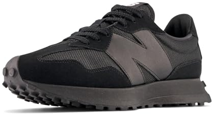 New Balance Men's 327 Shoes, Black/Black, 8.5/M | Suede/Mesh