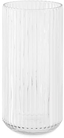 Navaris Jarrón de Cristal Estriado - Moderno diseño de Vidrio Acanalado - Tamaño Ideal para Eventos - Resistente y Estable - Estilo Elegante Actual