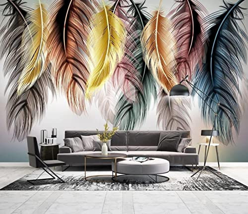 Tapeten Fototapete 3D Effekt Farbe Feder Wandbilder Tapete Wandtapete Für Schlafzimmer Wohnzimmer 430x300cm