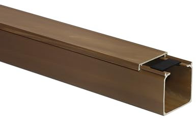 KOMIB 40x40 mm Kabelkanal/Kabelkanäle/Kabelführung - Schraubbar (mit Montagelochung im Boden) - Je Stange 2M (Braun (Holz Design), 10m)