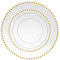 Decorline - Ensemble Vaisselles d'assiettes Plastique Dur et Réutilisables, 20 pièces/Pour 10 Personnes - Beaded - Transparent/Or - Assiettes Dîner & Entrée Dessert - 2 tailles (10x26cm & 10x19cm)