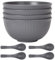 CSYY Plastic Cereal Bowls, 26oz Large Unbreakable Bowls, 8Pcs Plastic Bowls and Spoon Set for Camping, 750ml Lightweight Serving Bowls, Salad Bowls, Dinner Bowl, Dessert Bowl Set for BBQ, Picnic