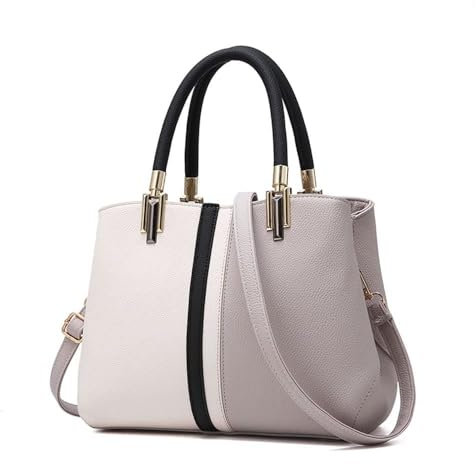 Nevenka Geldbörsen und Handtaschen für Frauen Top Griff Taschen Leder Satchel Totes Umhängetasche Von (lightgray)