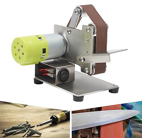 7 Gänge Mini-Bandschleifer YUNRUX Schleifmaschine 45° eingestellt Mini Bandschleifer 10000 U/min Elektrische Schleifer Tischschleifer Schleifmaschine DIY-Poliermaschinen-Schleifer zu Werkbank