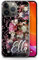 AIGAT Personalised Phone Cover for iPhone SE 2020 / SE 2022 - Transparent Clear Soft TPU Gel Floral Rose Gold Diamond Phone Case Custom Individual Style Design Name Initials Text - Name