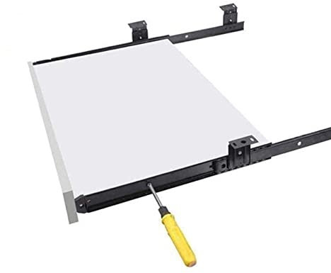 ZHSYXLB Desk Extender Tray Shelf - with 14Inch Keyboard Slides, Keyboard Platform Extender, Sliding Pull-Out Keyboard Tray, with Adjustable Height Stand, Ergonomic/Easy Assembly, Walnut, 54cm x 27cm