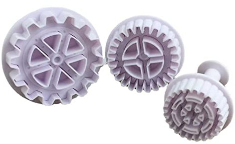 3 Stück Zahnrad-Form, Siegel, Fondant, Ausstecher, Kekse, Kuchen, Dekoration, Werkzeug, Küchenzubehör
