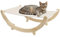 Navaris Hamac sur Pied pour Chat - Lit pour Chat en Bois de Pin 58 x 38 x 21 cm avec Charge Max. 15 kg - Canapé Accessoire de Couchage Interieur pour Animal