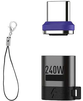 Adaptateur magnétique USB C 240 W, adaptateur USB C magnétique avec PD3.0/3.1 à charge rapide USB, extension d'adaptateur de type C, pour téléphone/MacBook Pro/tablettes/ordinateurs portables/station