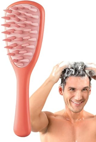 Shampoo-Bürste – Kopfhaut-Massagegerät mit langem Griff, Dusch-Haarbürste, Shampoo-Kopfhaut-Massagegerät für Männer und Frauen