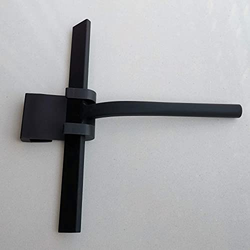 Raclette de douche, raclette en acier inoxydable, raclette de douche incurvée for salle de bain, noire, avec support, crochet de suspension, nettoyeur de vitres professionnel, raclette for miroir de c