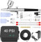 Powate 40 PSI Kit Airbrush Aerografo con Compresor Dual Action 3 Modos y Boquillas de 0,2/0,3/0,5 mm Para Nail Art, Aerógrafo Pistola para Modelo, Pastel, Cosmético, Pintura,Negro