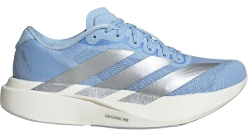 adidas Women's Adizero Evo SL Running Shoe, Blue Silver Metallic White, 7 UK