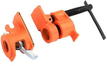 GCYEIDMA Woodworking Clamps 1 PC 1/2in-3/4in Wood Gluing Pipe Clamp Set Heavy Duty Professional Woodworking Cast Iron Water Pipe Splice Clamp(Type 1)