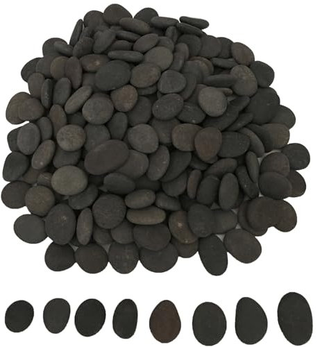ruidinaways Gravier naturel gris, 800 g, pierres de rivière lisses et plates pour peinture, arts et travaux manuels, décoration d'aquarium, pot de fleurs aménagement paysager (1 à 2,5 cm)