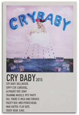 Melanie Martinez Cry BabyAlbum-Poster, Kunstdekoration, Wandposter, Innenposter, Druckdekoration, Bar, Restaurant, Dekoration, Ästhetik, Poster, Wohnzimmer, 50 x 75 cm, ungerahmt, 32