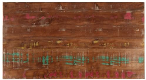 vidaXL Rechteckige Massivholz-Ersatz-Esstischplatte – rustikale Teak/Kiefer/Buche/Mango für Wohnzimmer/Terrasse/Garten – 110 x 60 cm