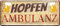 schilderkreis24 Blechschild 28x12cm – „Hopfen Ambulanz“ – Humorvolle Bier-Deko für Bar, Küche & Partykeller