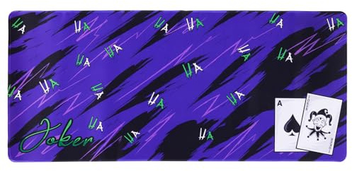 Tapis de bureau Joker Graffiti | Grand tapis de souris de jeu étendu | Base antidérapante | 90 x 40 cm | Accessoires de jeu sur PC | Bords cousus de qualité supérieure Royal Flush Gaming