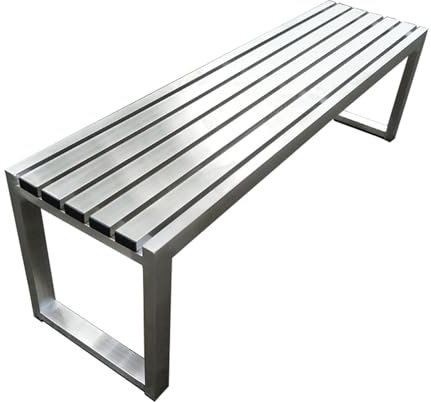 Sitzbank Outdoor Aus Edelstahl, Bank Garten, Kein Zusammenbau Erforderlich, Tragkraft 400 Kg, Sitzfläche für 2–3 Personen, Rückenfreie Gartenbänke für Den Außenbereich, Terrasse(180cm/70.8in)
