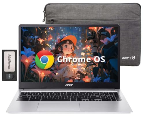 Acer Chromebook 315 Laptop, 15.6 HD Anti-Glare Display, Intel Pentium N6000, 4GB LPDDR4X, 288GB Storage(128GB eMMC + 160GB Docking Station Set), UHD Graphics, Num Pad, Wi-Fi 6, Chrome OS, Silver