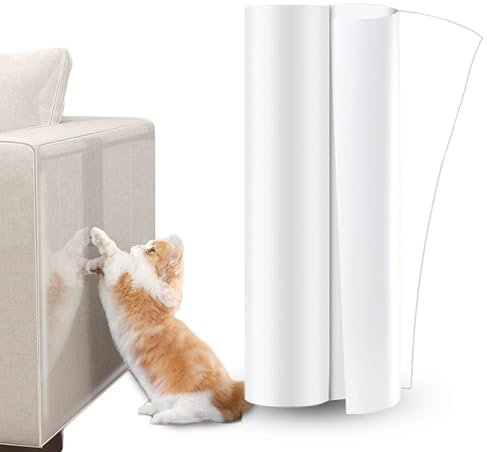 Ninnyi Anti Cat Scratch Furniture Protector, Clear Self Adhesive Tape for Sofa & Door (20cm x 3m)