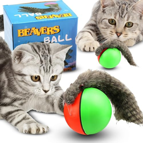 Retoo Katzenspielzeug Elektrisch Interaktives, Spielzeug Katzen und Hunde, Katzenspielzeuge Selbstdrehender, Intelligentes Ball, Haustierspielzeug Automatisch Sicher Langlebig