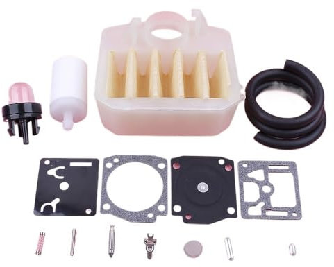 MIKFESPO 15pcs Carburetor Repair Rebuild Kit For Husqvarna 340 345 350 353 346XP Air Fuel Filter Line Primer Bul Chainsaw Spare Replace Parts