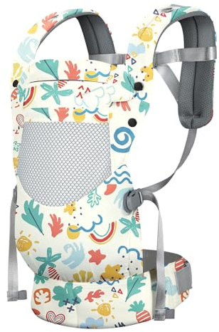 YooxAromr Marsupio Neonato,Ergonomico Regolabile Marsupio per Neonati di 3-36 Mesi,Porta Bebè per Bambini da 3-30kg,Voltato verso l'interno e verso l'esterno,Anteriore e posteriore