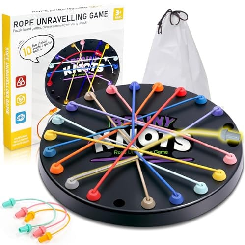 Tylices Brainy Knots, Rope Untangling Knobelspiele für Kinder, Rope Challenge Puzzle Strategie Brettspiele, Logik Spiele Knot mit Buntes Seil, Smart Games Geschicklichkeitsspiel für die ganze Familie