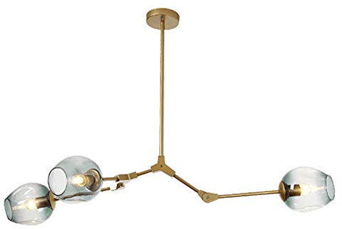 Lámpara de araña Sputnik de Estilo nórdico con Forma de Bola de Cristal, lámpara Colgante Antigua de Rama, Globo, Pantalla Ajustable de Vidrio soplado a Mano, E27, lámpara de araña Antigua d