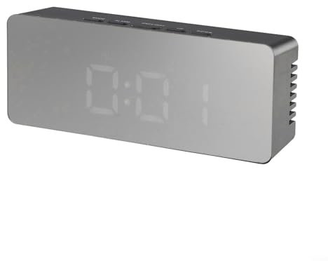 Dual Power Source Digital USB Alarm Clocks With Adjustable Display Settings & User Friendly Controls (black)
