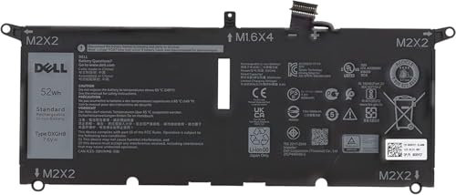 52Wh 4-Cell 6500mAh DXGH8 H754V G8VCF laptop Battery Compatible for Dell XPS 13 9305 9370 9380 7390 Inspiron 7400 5391 5390 7490 7390 7391 2-in-1 Latitude 3301 P82G P130G P114G P44G
