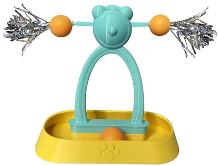 KiBcsLic Interaktives Windmühlen Katzenspielzeug, Tragbares Kätzchen Bereicherungsspielzeug, Rotierender Katzen Teaser