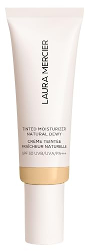 Laura Mercier Tinted Moisturiser Natural Dewy - LSF 30, 45ml | Langanhaltende getönte Pflege bietet 16 Std. variable Deckkraft. Strahlendes Finish verfeinert Hautton & Textur