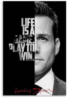 Harvey Specter Poster, Wandkunst, Vintage-Poster, dekoratives Gemälde, ästhetische Leinwand-Dekoration für Wohnzimmer, Schlafzimmer, 30 x 45 cm, ungerahmt, 1 Stück