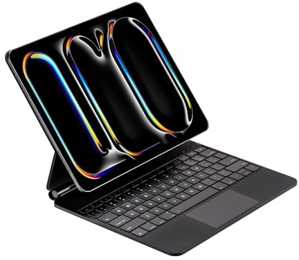 Seagtigau Magic Keyboard Case for iPad Pro 12.9 inch (3rd, 4th, 5th, 6th Gen) & iPad Air 13 inch (M3 2025 / M2 2024), Magnetic Keyboard Case with Multi-Touch Trackpad, Backlit