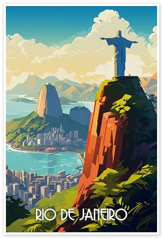 Posterlounge Reiseplakat Rio de Janeiro I Poster | 14 x 21 cm von Durro Art Wandbilder Wanddeko
