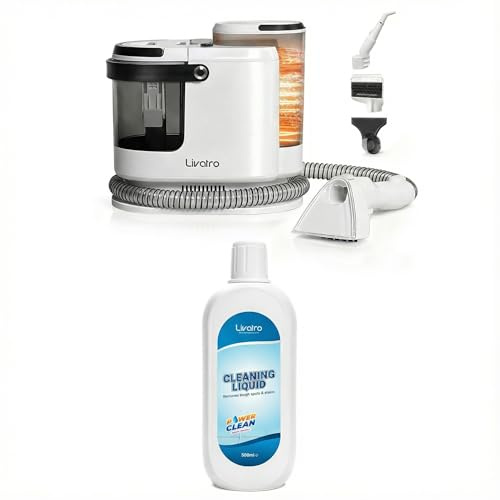 Livatro 2in1 Polsterreiniger Nasssauger 1700W 15KPa + Reinigungsmittel 500ml, Waschsauger mit 1,6 L Tank & Selbstreinigung für Sofa, Teppich, Vorhänge und Auto