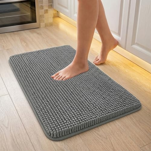 Utopia Home - 1 alfombras de baño de algodón, (43 x 61 cm), 100% algodón Hilado en Anillos - Toalla de baño para Ducha Altamente Absorbente y Lavable a máquina (Gris)