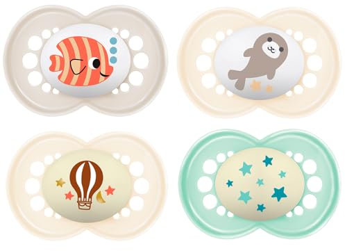 MAM Original Silikon Schnuller 16+ Girls // 4er Set // inkl. 2 Sterilisiertrasportboxen