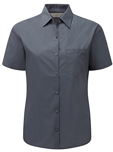Russell Ladies Easy Care Poplin Shirt - Convoy Grey, Size S