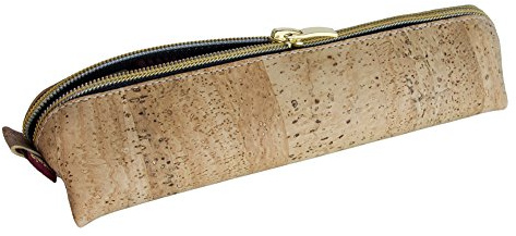 Simaru Federmäppchen/Federtasche aus Kork, Schlampermäppchen mit hochwertigem Reißverschluss, Stiftemappe in vielen Farben für Damen & Herren (beige)