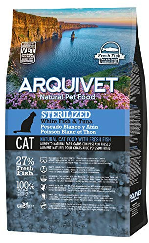 Arquivet Pienso para Gatos Adultos Esterilizados, Pescado Blanco y Atún, 1.5 kg (Paquete de 1)